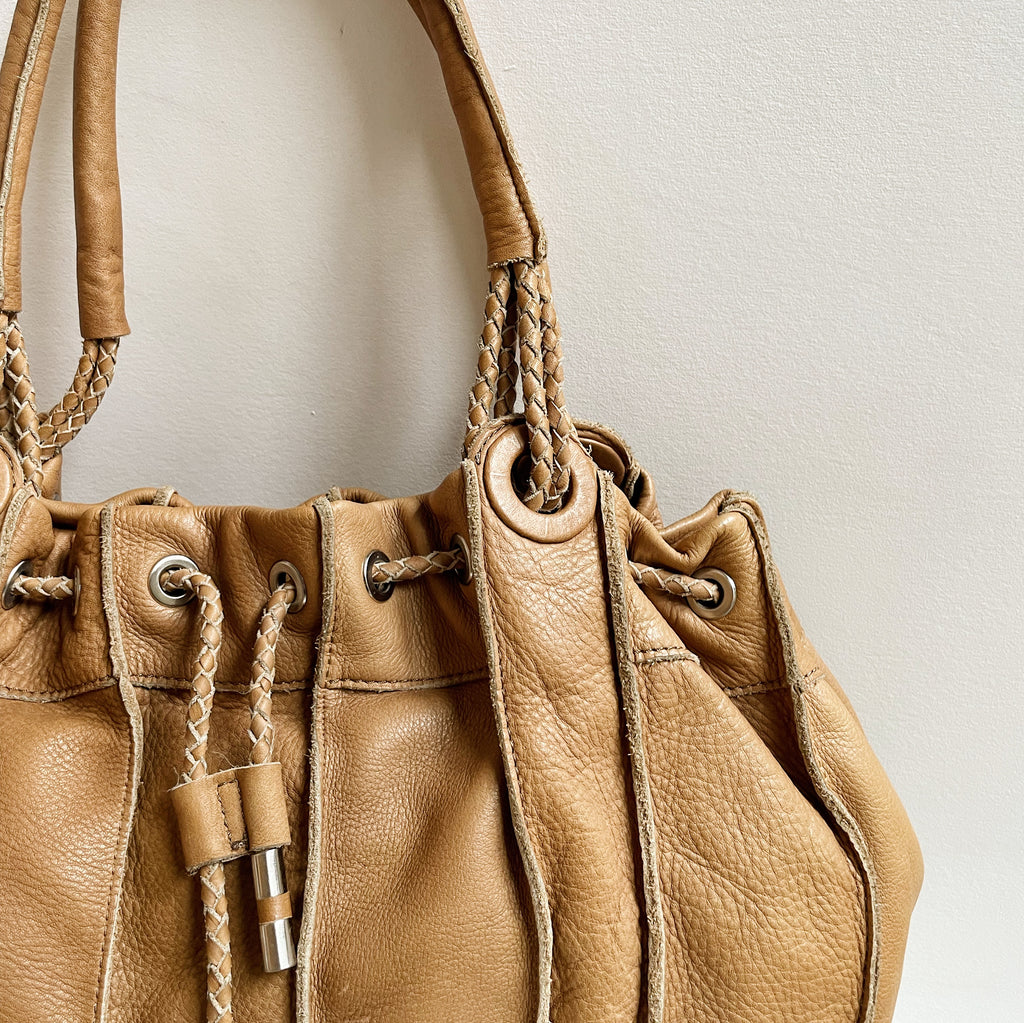 Desert Panelled Leather Baguette Bag