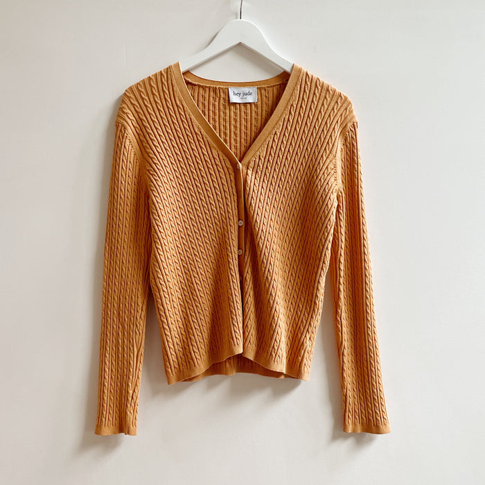 Pumpkin Cableknit Sweater Cardigan