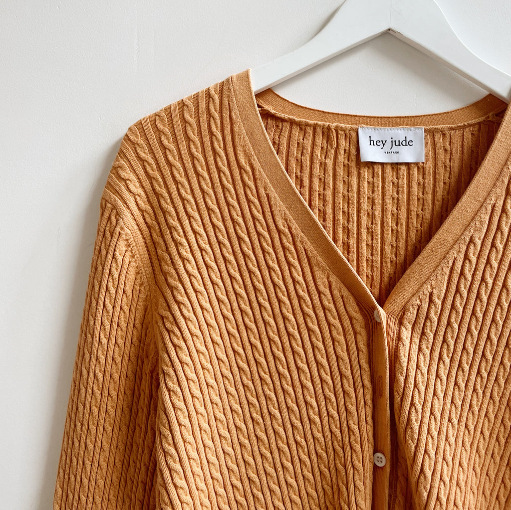 Pumpkin Cableknit Sweater Cardigan