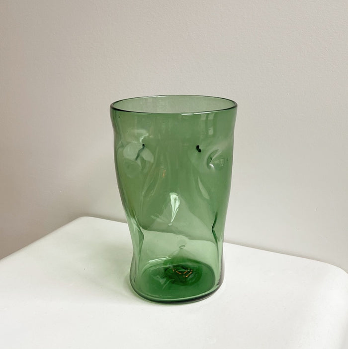 Fern Blown Glass Pinched Vase