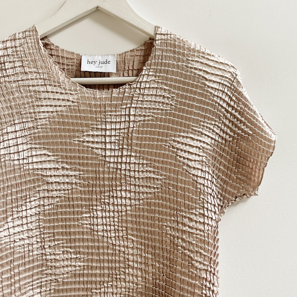 Champagne Crinkle Top