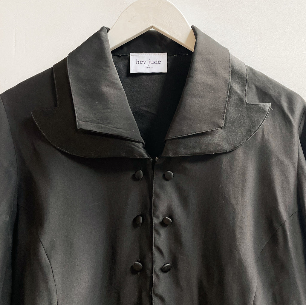 Sable Silk Double Collared Blouse