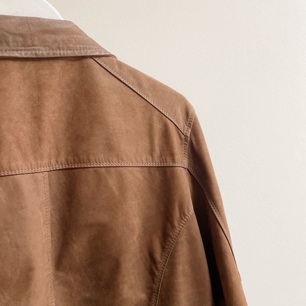 Russet Italian Brushed Leather Jacket