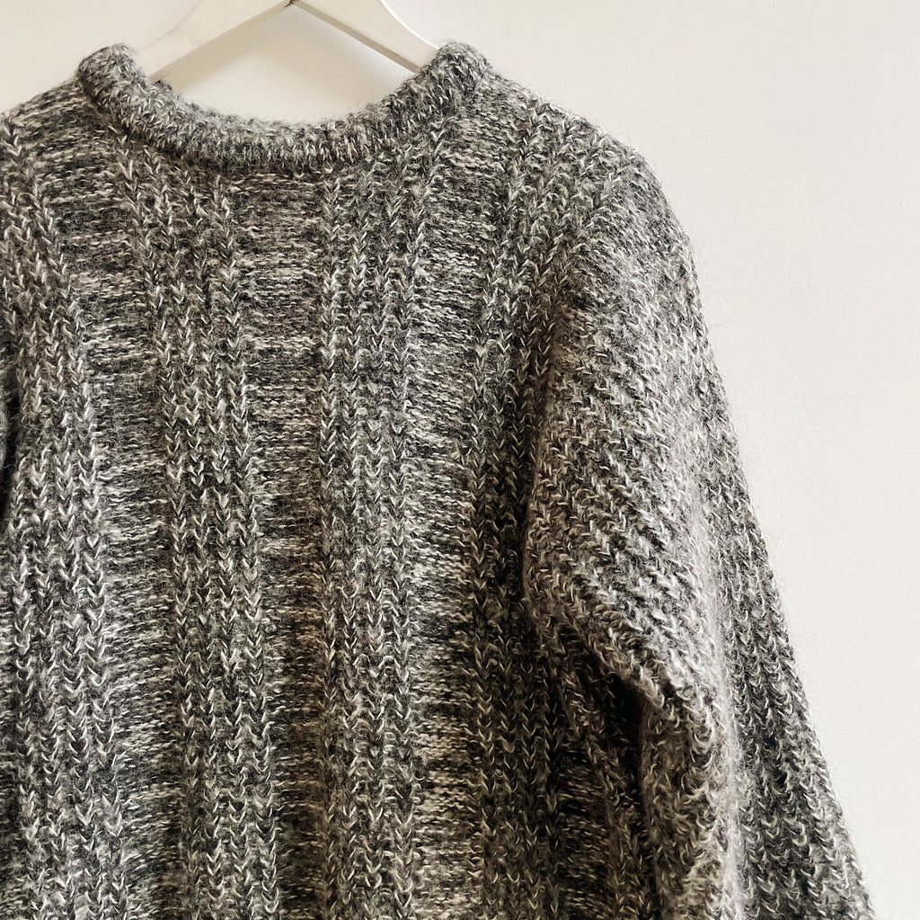 Smoke Wool Chunky Knit Pullover