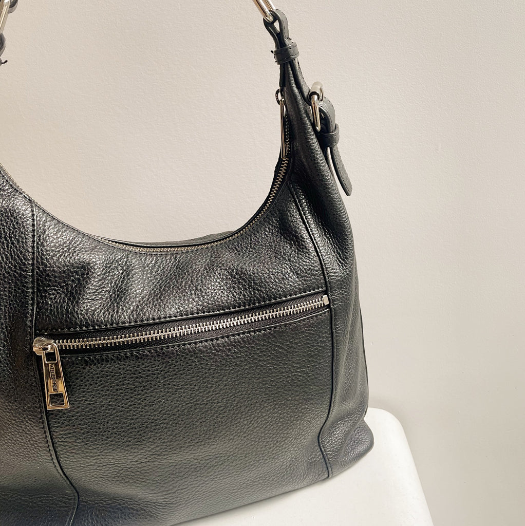 Ink Pebbled Leather Shoulder Bag