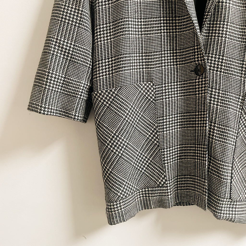 Smoke Houndstooth Wool Jacket