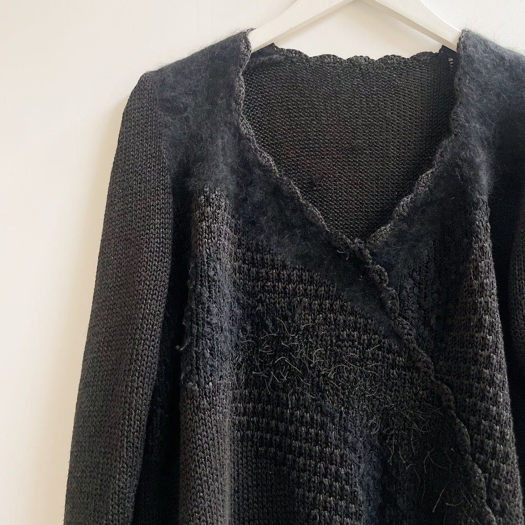 Onyx Textured Angora Pullover