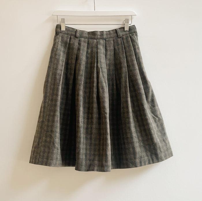 Dusk Wool Plaid Pleat Skirt