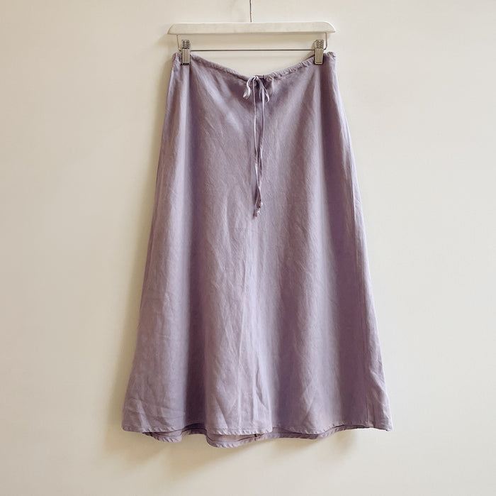 Lilac Linen Midi Skirt
