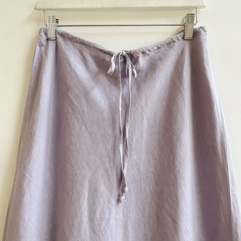 Lilac Linen Midi Skirt