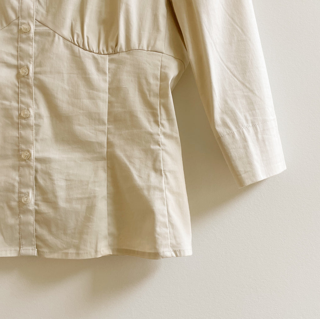 Mist Cotton Bustier Blouse