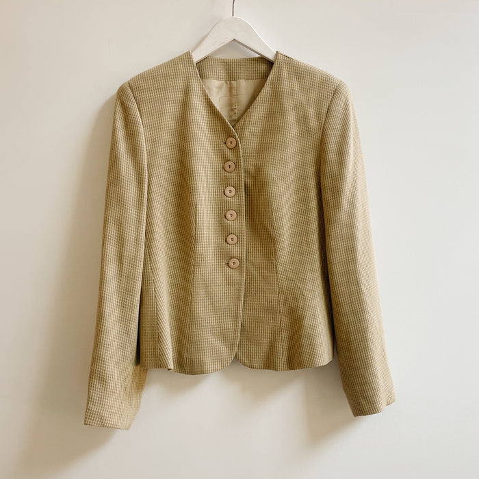Butterscotch Plaid Wool Blazer