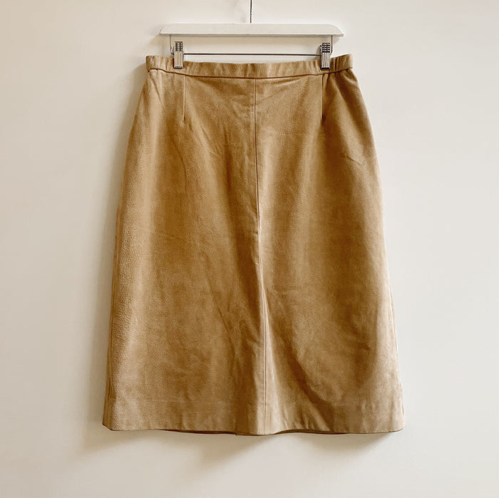 Dusk Suede Leather Midi Skirt