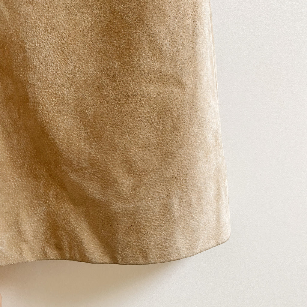 Dusk Suede Leather Midi Skirt