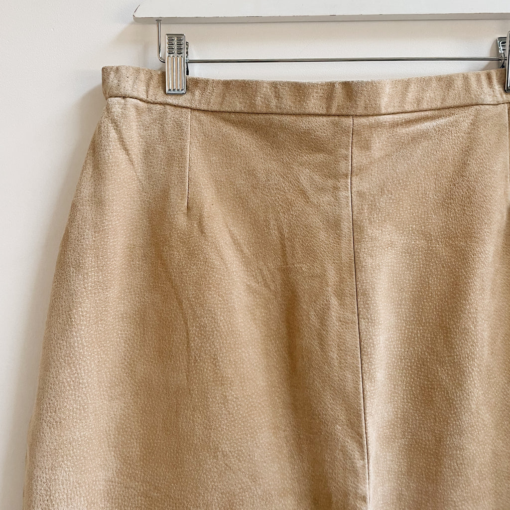 Dusk Suede Leather Midi Skirt