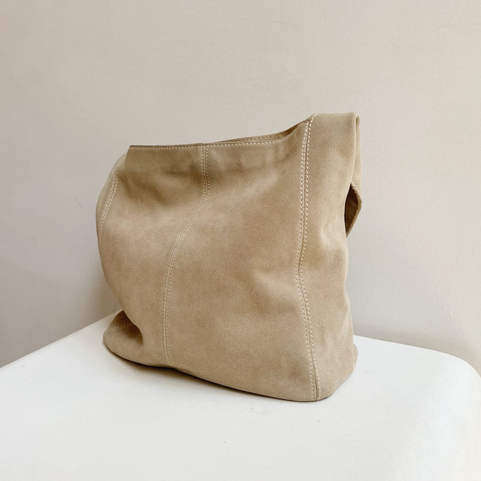 Dust Whipstitch Suede Tote Bag