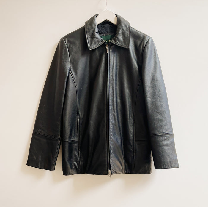 Obsidian Boxy Leather Jacket