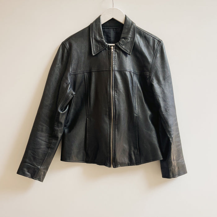 Onyx Panelled Leather Jacket
