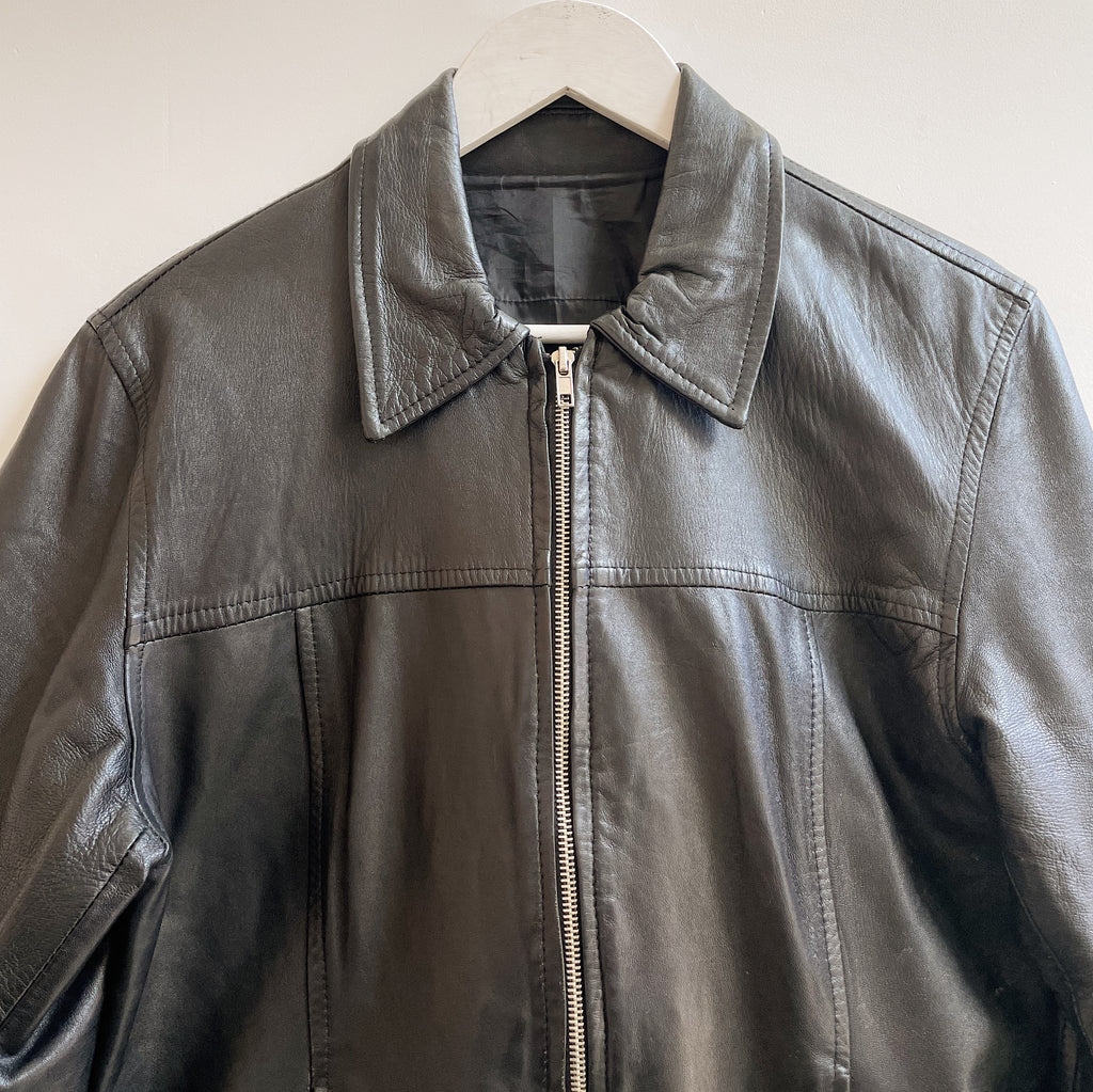 Onyx Panelled Leather Jacket