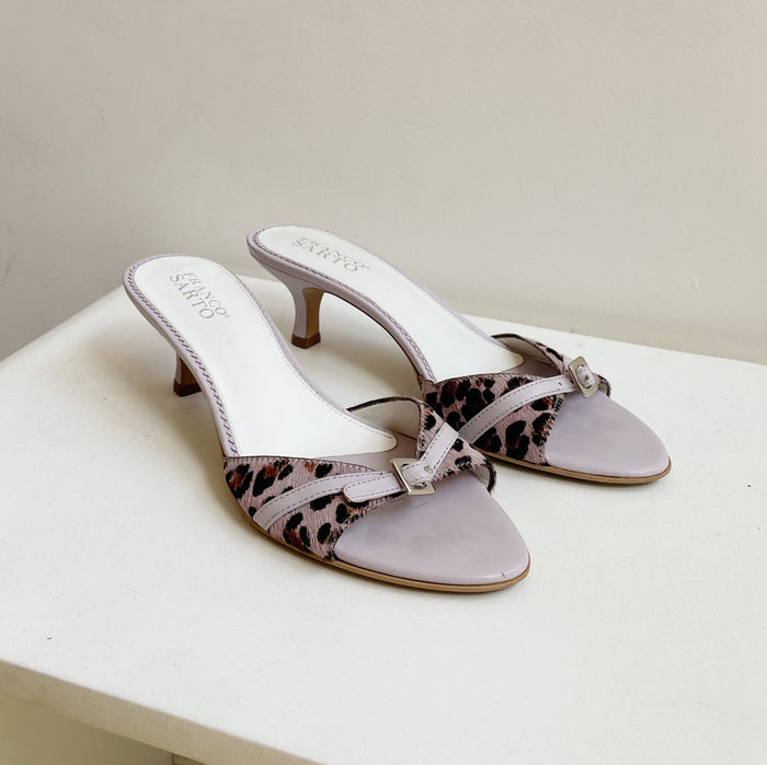 Lavender Ponyhair Kitten Heels | Size 8.5