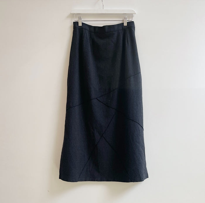 Charcoal Sectioned Midi Skirt