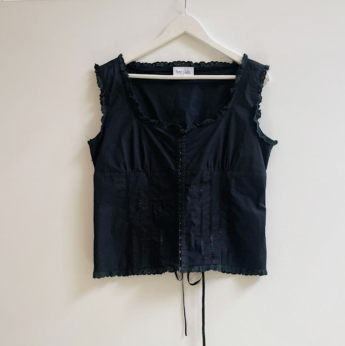 Onyx Cotton Bustier Top