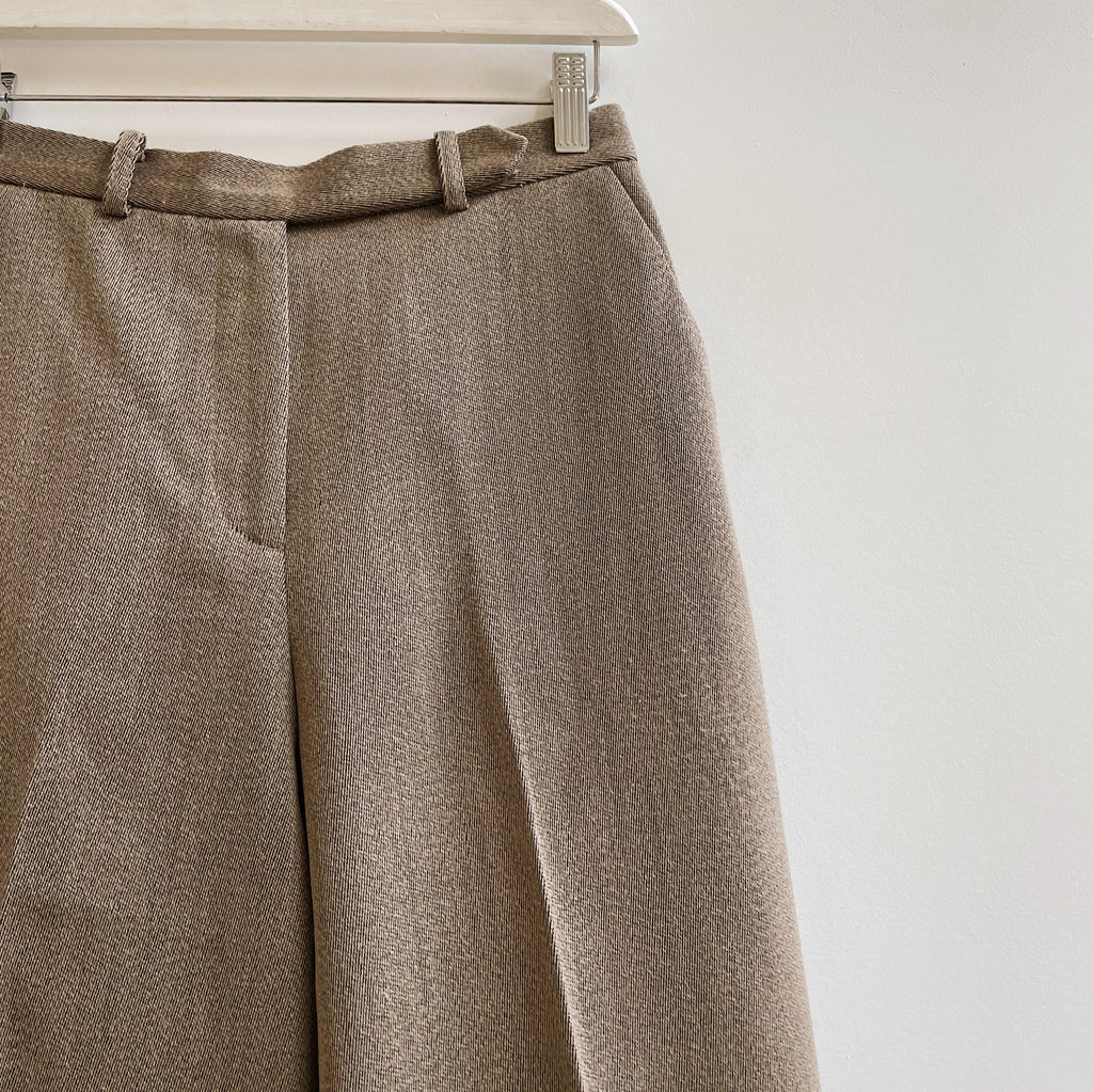 Taupe Marled High-Waist Trouser