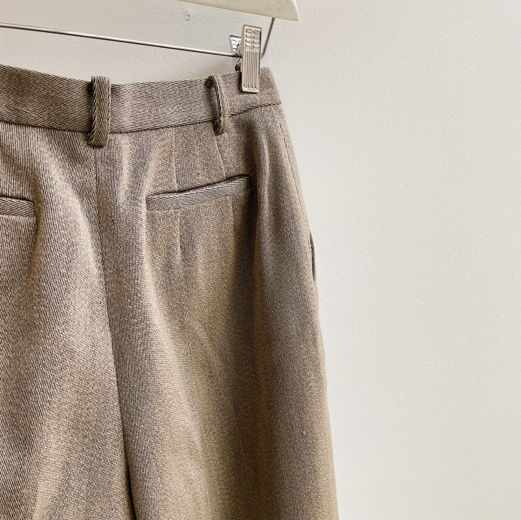 Taupe Marled High-Waist Trouser