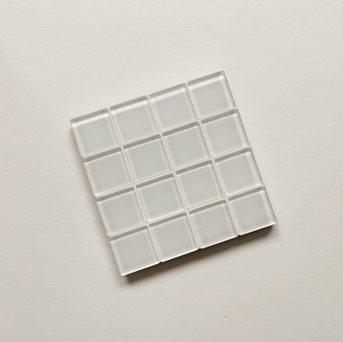 Glass Tile Coaster | White Canvas