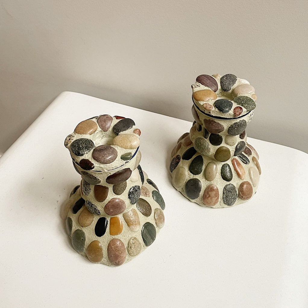 Ceramic Stone Candle Holders