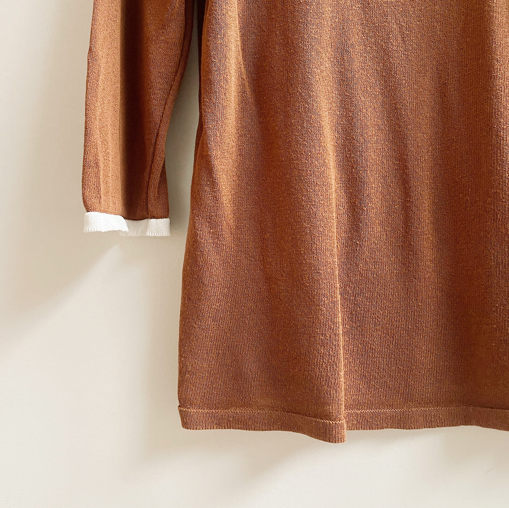 Milk Chocolate Collared Knit Top
