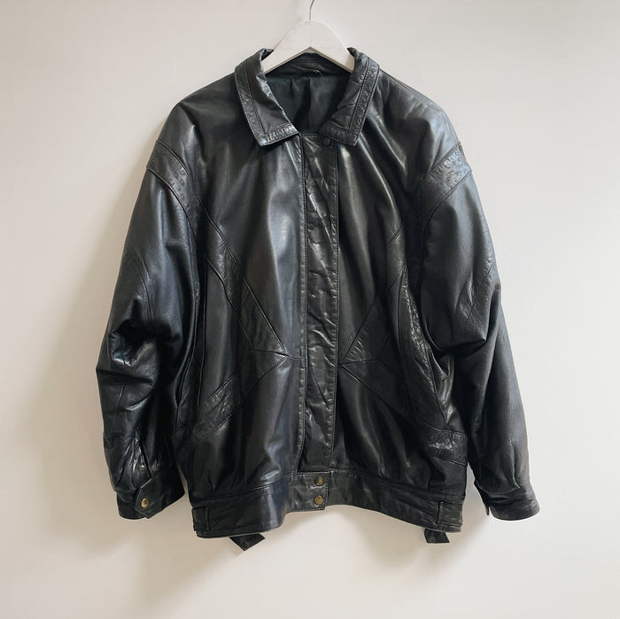 Obsidian Relaxed Leather Bomber