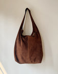 Suede Leather Hobo Bag in Cedar