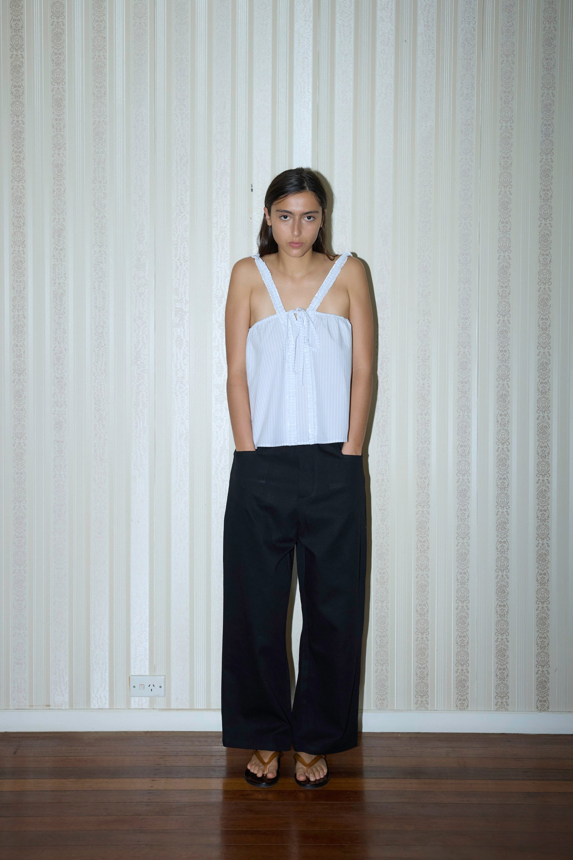 Deiji Studios | Cotton Square Pocket Pant in Black