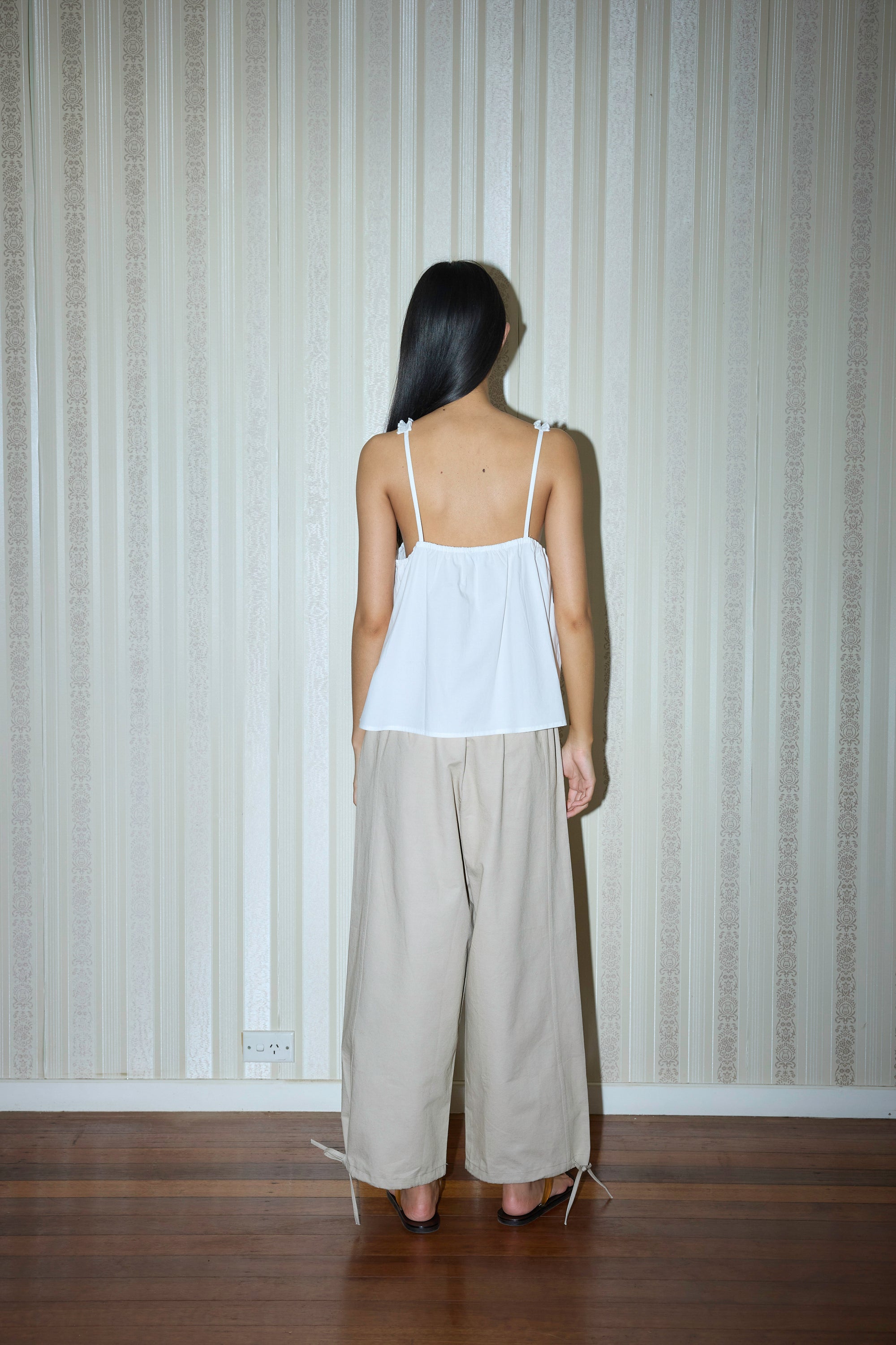 Deiji Studios | Ruffle Strap Top in White