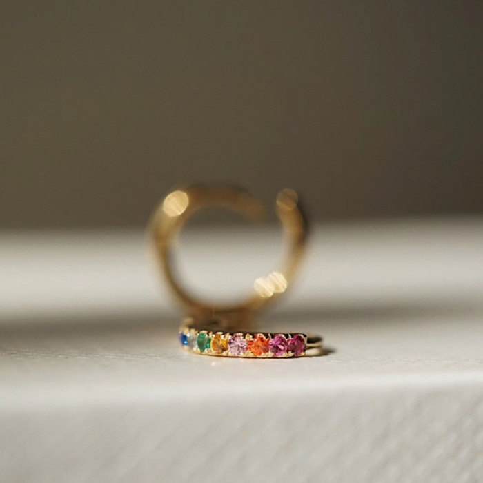 Foe & Dear | Rainbow Sapphire Leilah Hoops