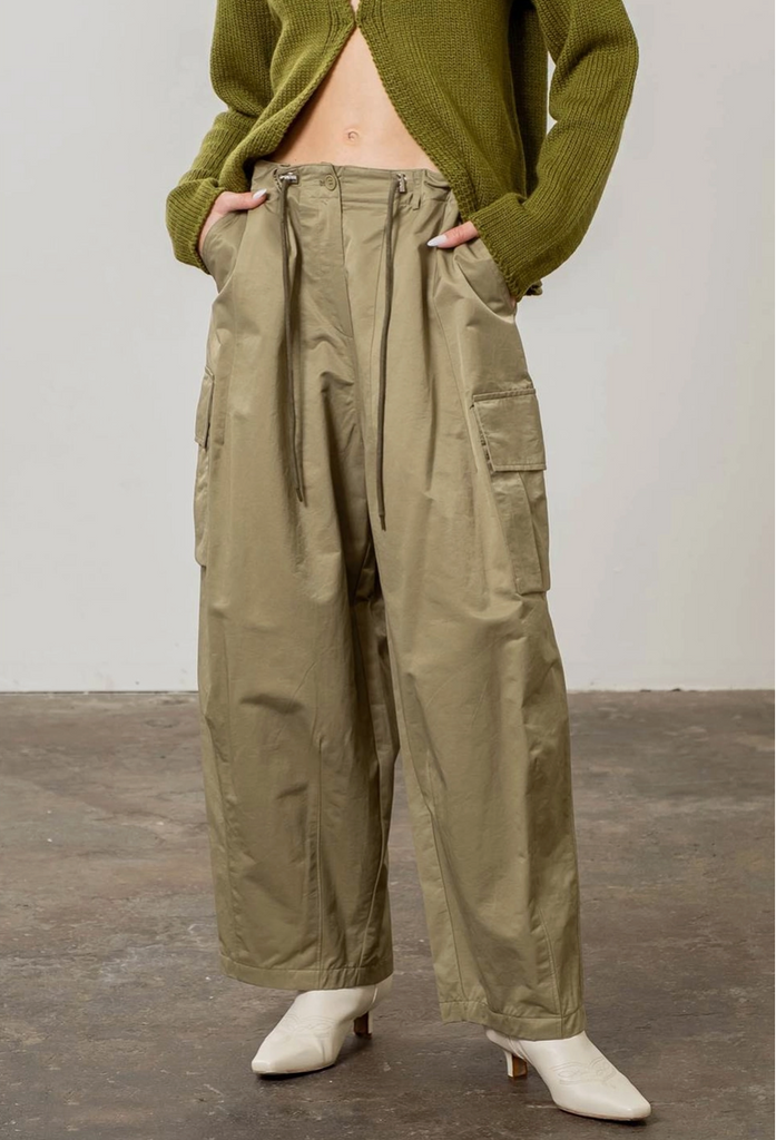 Moon River | Olive Baggy Cargo Pants