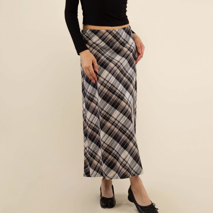 NLT | Magnolia Plaid Maxi Skirt