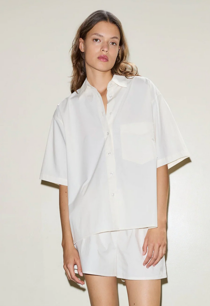 Deiji Studios | Short Sleeve Shirt in Off White