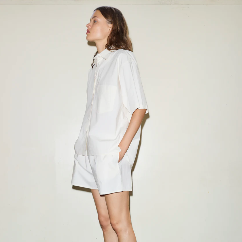 Deiji Studios | Short Sleeve Shirt in Off White