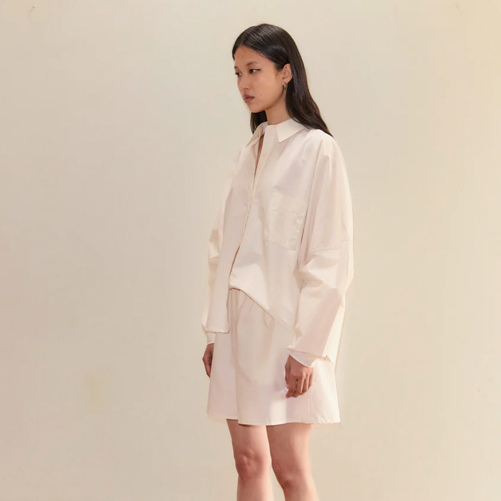 Deiji Studios | Curved Shirt in Off White