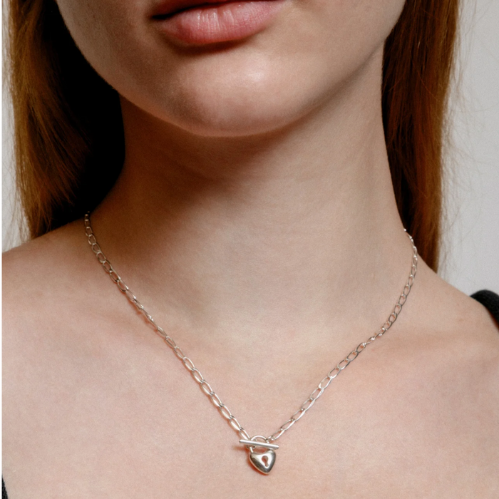 Wolf Circus | Heart Toggle Necklace in Silver
