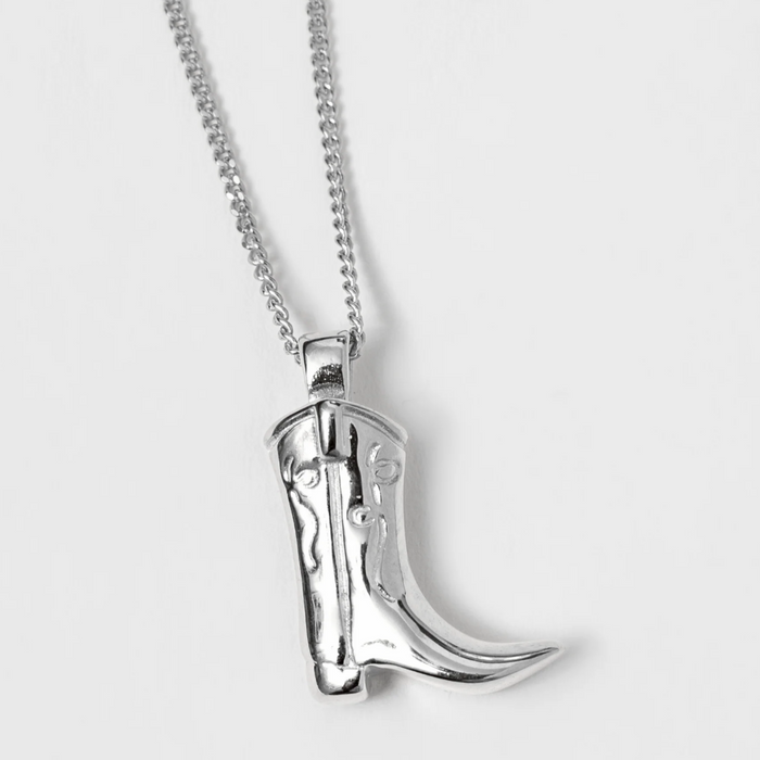 Wolf Circus | Cowboy Boot Charm Necklace in Silver