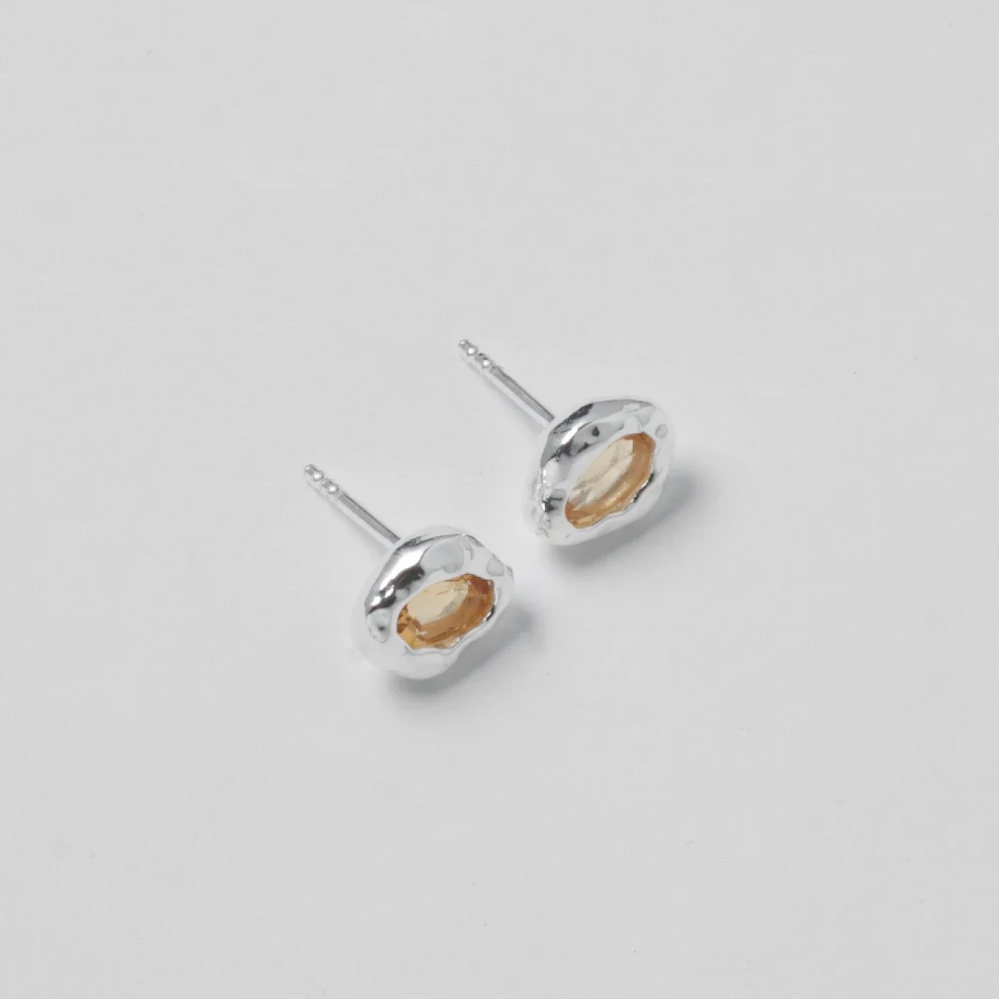 Wolf Circus | Cora Citrine Studs in Silver - Hey Jude