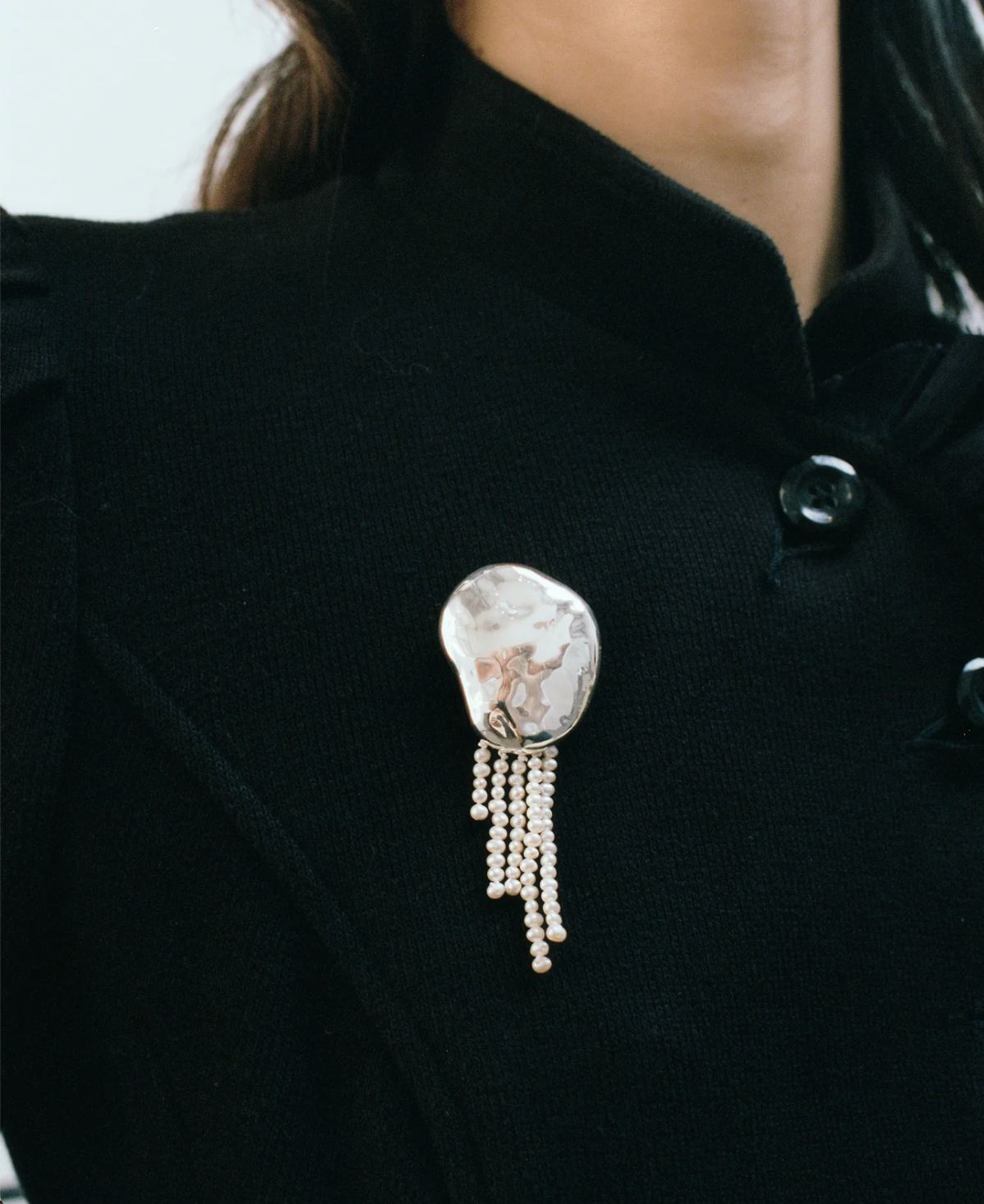 Wolf Circus | Bean Pearl Brooch in Silver - Hey Jude