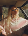 Après June | Striped Long Sleeve in Cream + Raspberry PRESALE