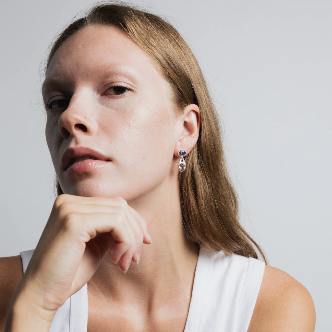 Wolf Circus | Avery Earring in Iolite + Smokey Quartz
