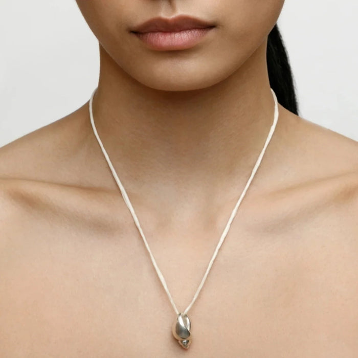Wolf Circus | Shell Cord Necklace in Cream/Silver