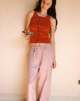 LA RELAXED | Linen Drawstring Pant in Dusty Rose - Hey Jude