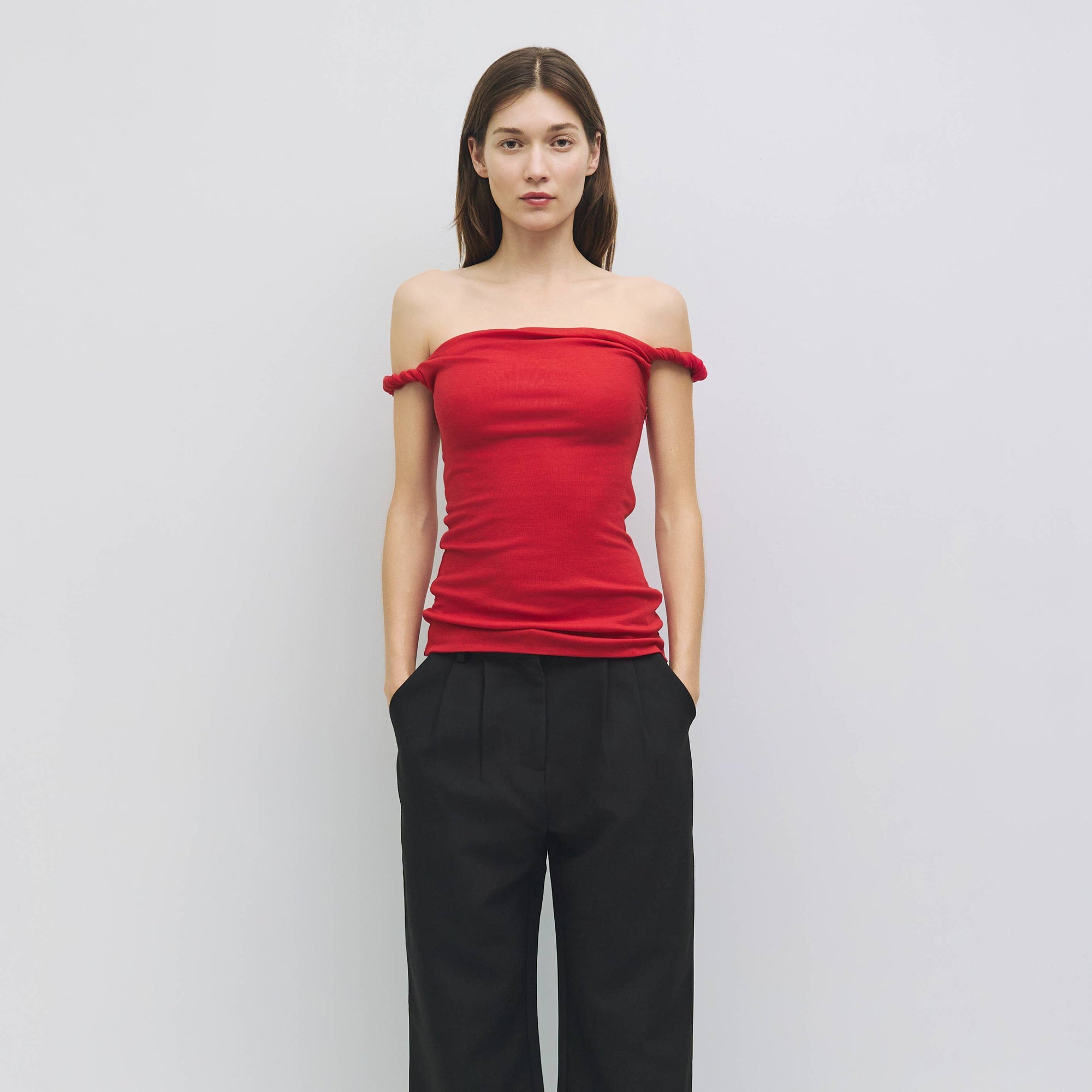 Mod Ref | Alix Twist Top in Red - Hey Jude